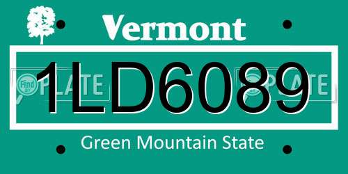1LD6089 Vermont License Plate