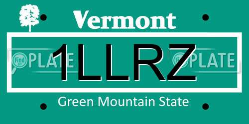 1LLRZ Vermont License Plate