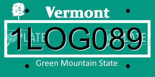 1LOG089 Vermont License Plate