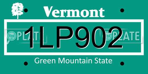 1LP902 Vermont License Plate