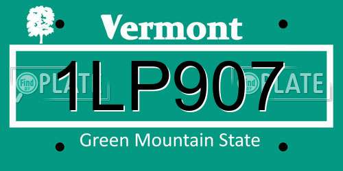 1LP907 Vermont License Plate