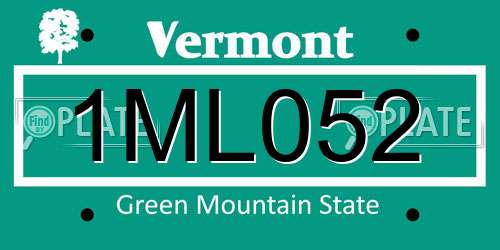 1ML052 Vermont License Plate