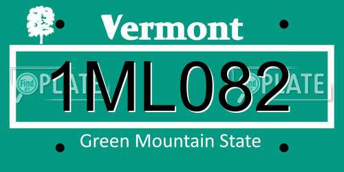 1ML082 Vermont License Plate