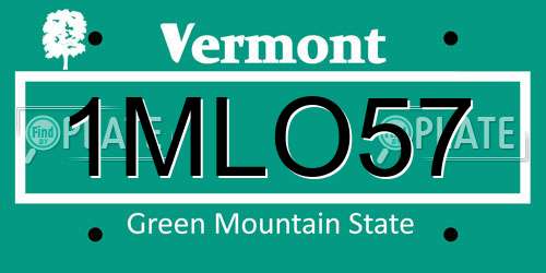 1MLO57 Vermont License Plate