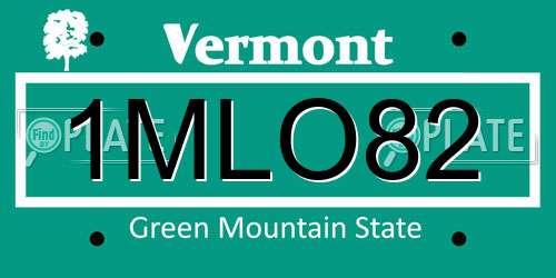 1MLO82 Vermont License Plate