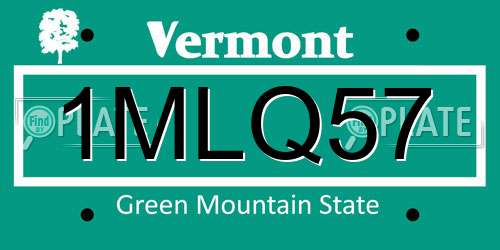 1MLQ57 Vermont License Plate