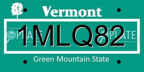 1MLQ82 Vermont License Plate