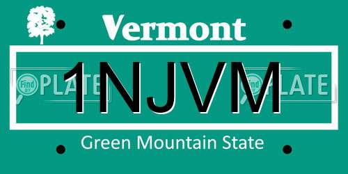 1NJVM Vermont License Plate