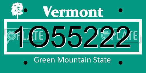 1O55222 Vermont License Plate