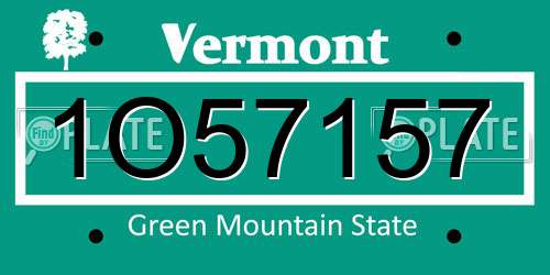 1O57157 Vermont License Plate