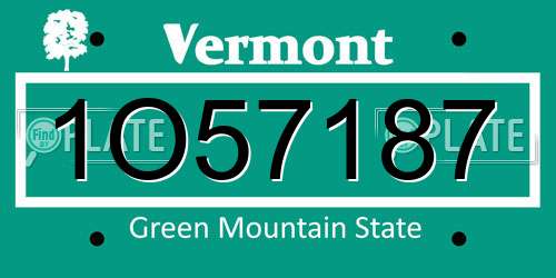 1O57187 Vermont License Plate