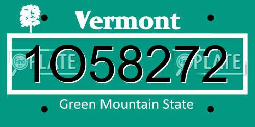 1O58272 Vermont License Plate