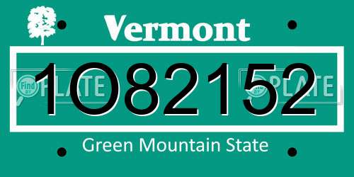 1O82152 Vermont License Plate