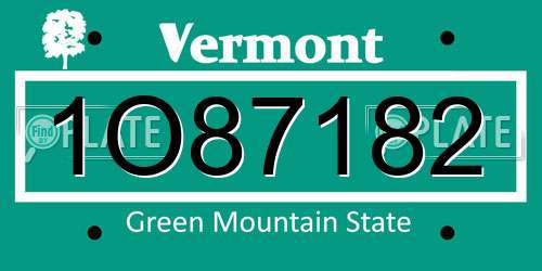 1O87182 Vermont License Plate