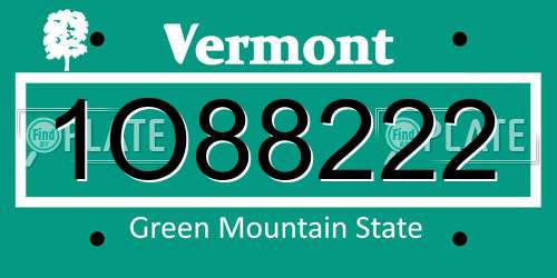 1O88222 Vermont License Plate