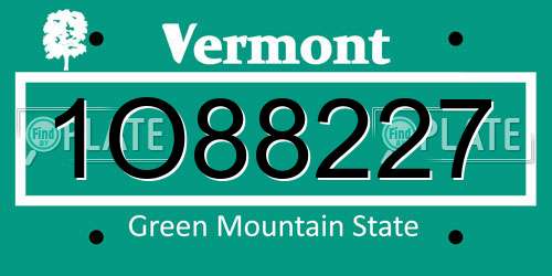 1O88227 Vermont License Plate