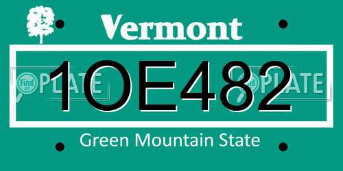 1OE482 Vermont License Plate