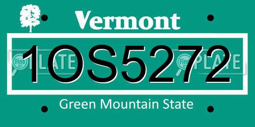 1OS5272 Vermont License Plate