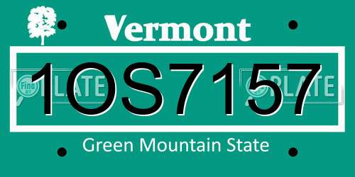 1OS7157 Vermont License Plate