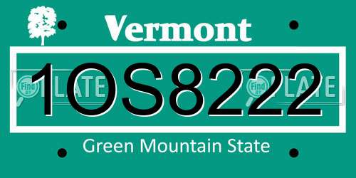 1OS8222 Vermont License Plate