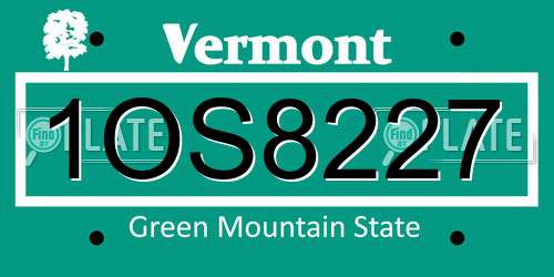 1OS8227 Vermont License Plate