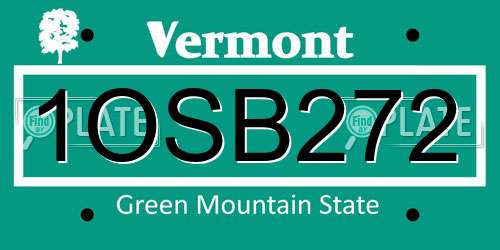 1OSB272 Vermont License Plate