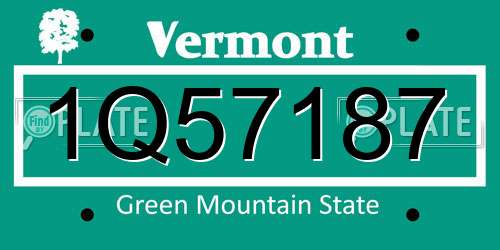 1Q57187 Vermont License Plate