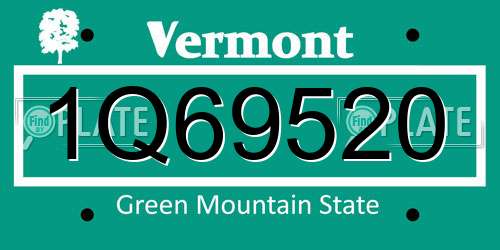 1Q69520 Vermont License Plate