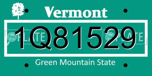 1Q81529 Vermont License Plate