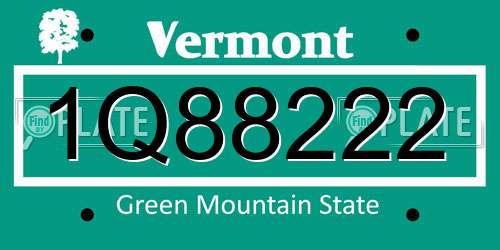 1Q88222 Vermont License Plate
