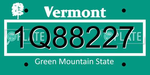 1Q88227 Vermont License Plate