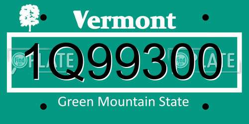 1Q99300 Vermont License Plate