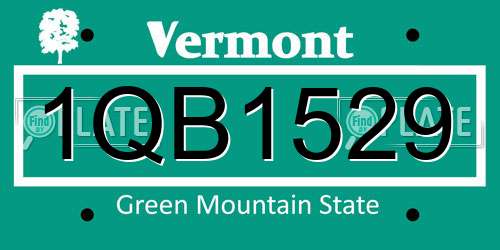 1QB1529 Vermont License Plate