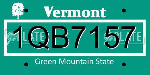 1QB7157 Vermont License Plate