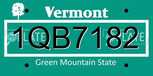 1QB7182 Vermont License Plate