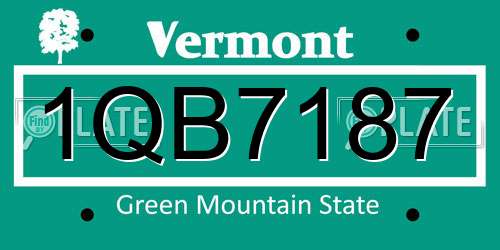 1QB7187 Vermont License Plate