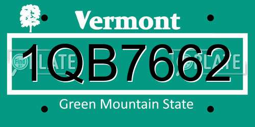 1QB7662 Vermont License Plate