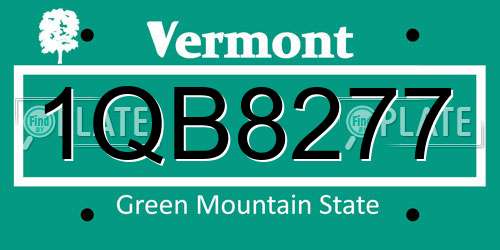 1QB8277 Vermont License Plate
