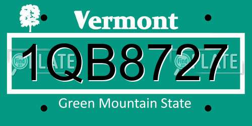 1QB8727 Vermont License Plate
