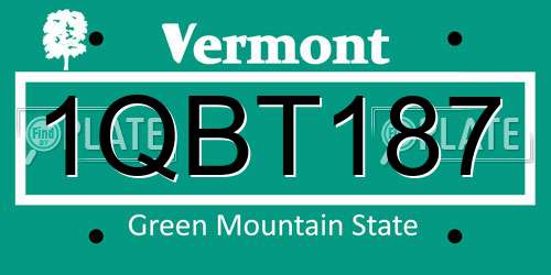 1QBT187 Vermont License Plate
