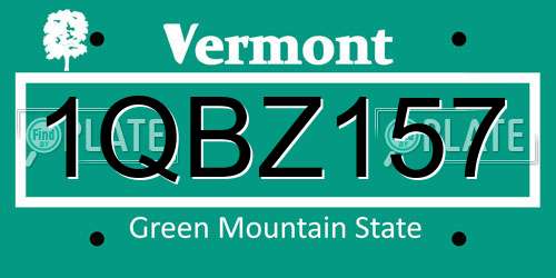 1QBZ157 Vermont License Plate