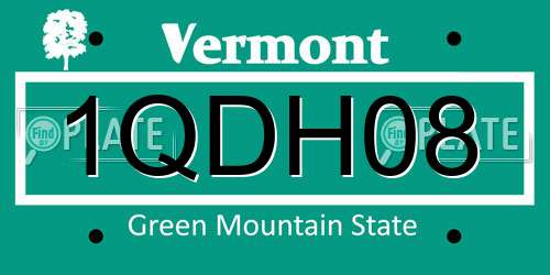 1QDH08 Vermont License Plate