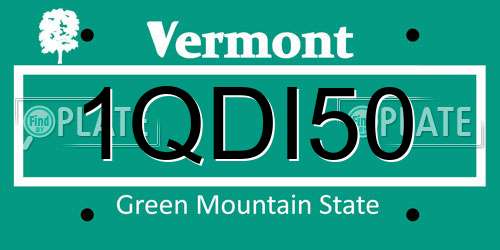 1QDI50 Vermont License Plate