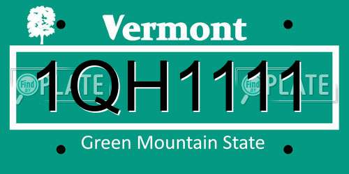 1QH1111 Vermont License Plate