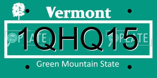 1QHQ15 Vermont License Plate