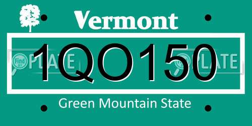 1QO150 Vermont License Plate