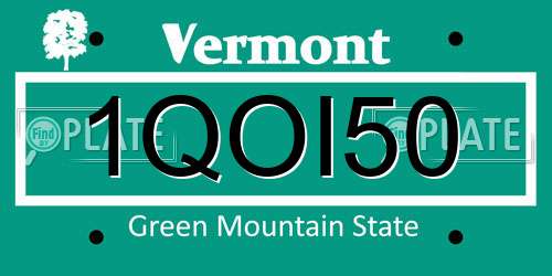 1QOI50 Vermont License Plate