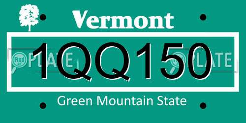 1QQ150 Vermont License Plate