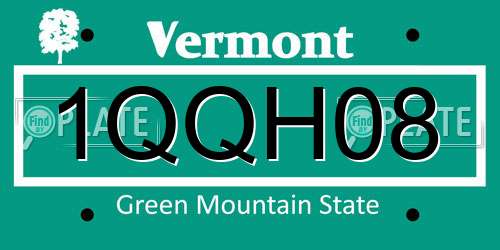 1QQH08 Vermont License Plate