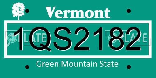 1QS2182 Vermont License Plate